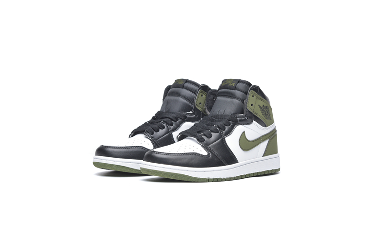 New Air Jordan 1 Sky Black White Green GS Shoes - Click Image to Close